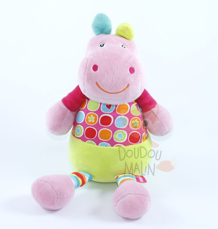  rivergang soft toy hippo pink green red 
